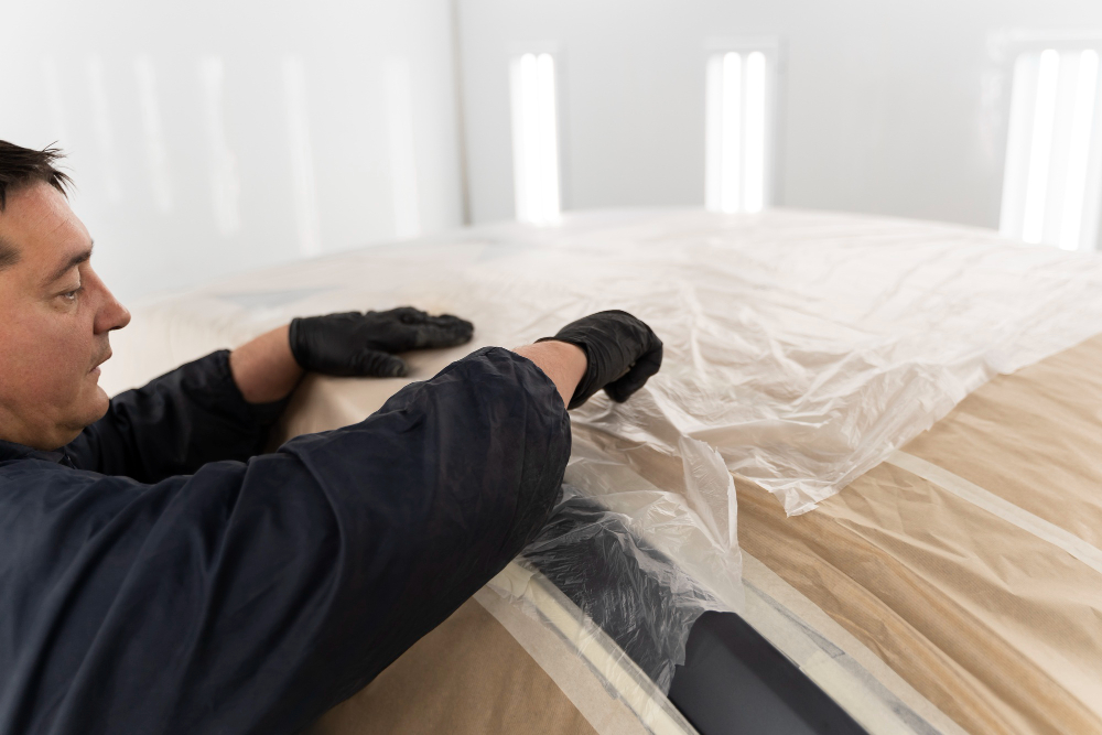 Full furniture and floor protection during interior house painting