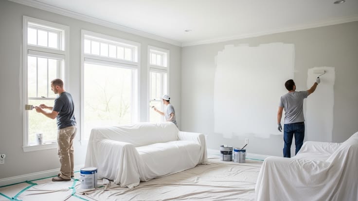 Professional painting process in Hiranandani Estate Thane