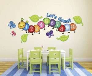alphabet learning kids room wall painting