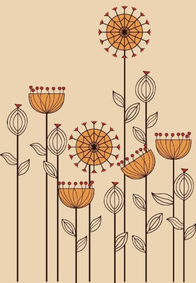 Indian folk art office wall painting design